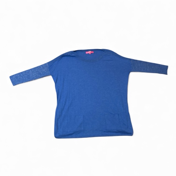 Lilly Pulitzer Elba Joslyn Cobo Blue Pull Over Boatneck Oversize Sweater - Picture 6 of 8